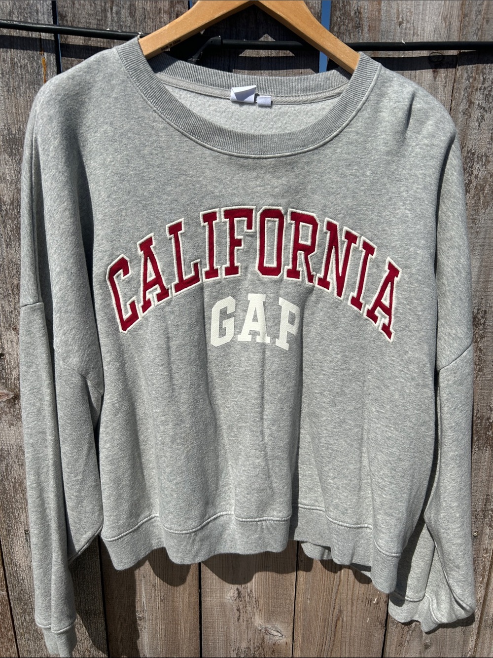 GAP Grey Crewneck Sweatshirt with Red California Appliqué